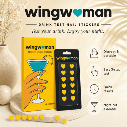 Wing Woman Drink Testing Sticker