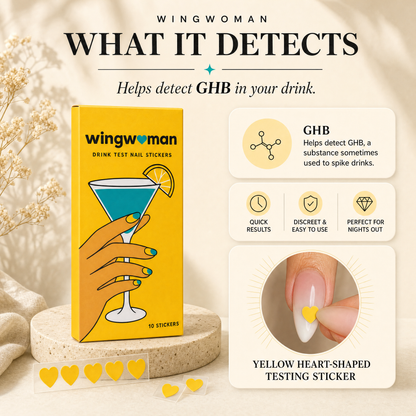 Wing Woman Drink Testing Sticker