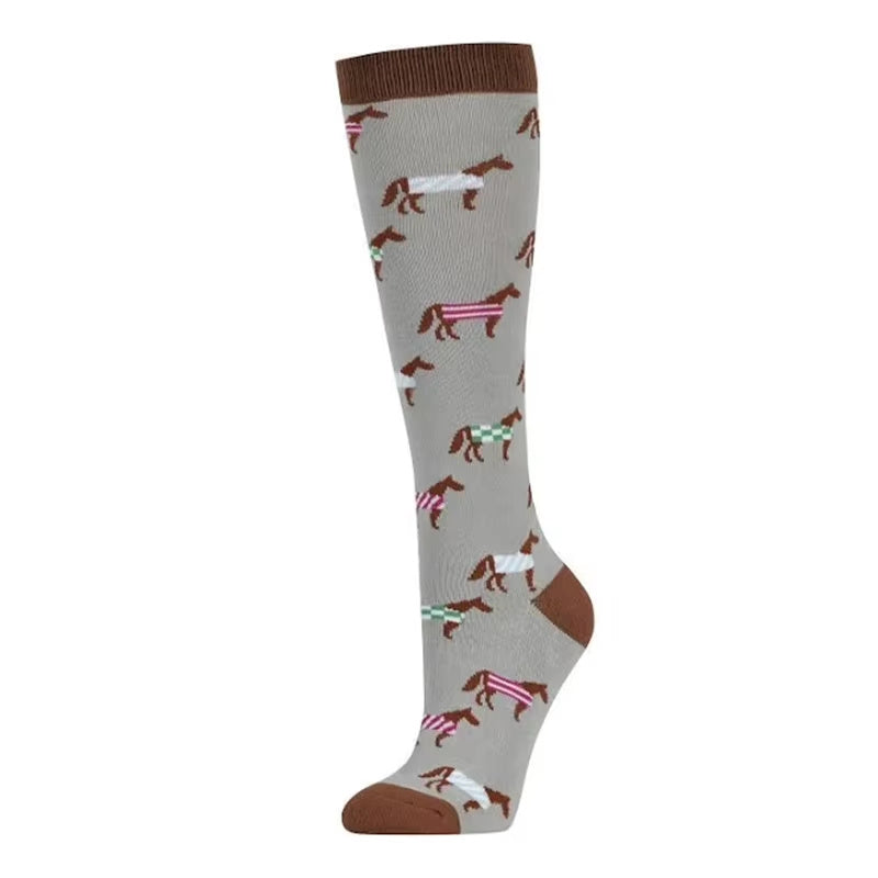 horse print riding socks