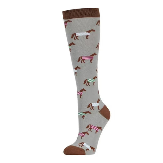 horse print riding socks